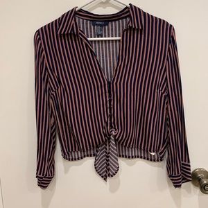 Striped Cropped Blouse